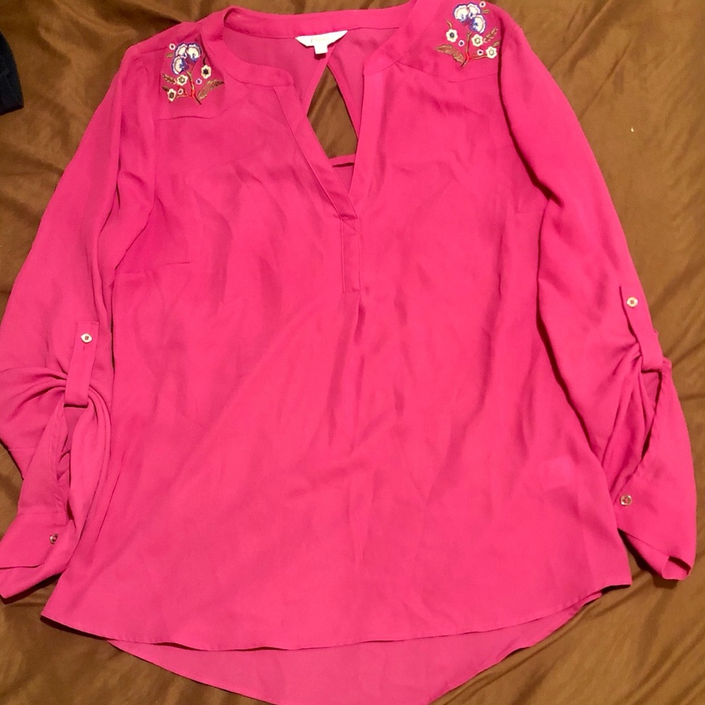 Candie’s fuchsia blouse embroidery Large